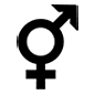 Símbolo masculino y femenino combinado Microsoft Windows 10.