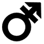 Émoji ⚦ Signe masculin avec un tiret sur Microsoft Windows 10.