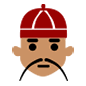👲🏽 Emoji Hombre Con Gorro Chino: Tono De Piel Medio en Microsoft Windows 10.