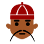 👲🏾 Emoji Hombre Con Gorro Chino: Tono De Piel Oscuro Medio en Microsoft Windows 10.