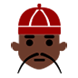 👲🏿 Emoji Hombre Con Gorro Chino: Tono De Piel Oscuro en Microsoft Windows 10.