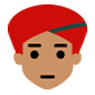 👳🏽 Emoji Persona Con Turbante: Tono De Piel Medio en Microsoft Windows 10.