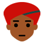 👳🏾 Emoji Persona Con Turbante: Tono De Piel Oscuro Medio en Microsoft Windows 10.