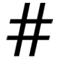Emoji #️ Segno della griglia su Microsoft Windows 10.