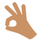 Emoji 👌🏽 Mano Che Fa OK: Carnagione Olivastra su Microsoft Windows 10.