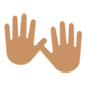 👐🏽 Emoji offene Hände: mittlere Hautfarbe Microsoft Windows 10.