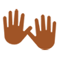 Emoji 👐🏾 Mani Aperte: Carnagione Abbastanza Scura su Microsoft Windows 10.