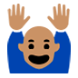 Emoji 🙌🏽 Mani Alzate: Carnagione Olivastra su Microsoft Windows 10.
