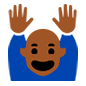 Emoji 🙌🏾 Mani Alzate: Carnagione Abbastanza Scura su Microsoft Windows 10.