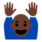 🙌🏿 Emoji zwei erhobene Handflächen: dunkle Hautfarbe Microsoft Windows 10.