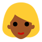 Emoji 👱🏾 Persona Bionda: Carnagione Abbastanza Scura su Microsoft Windows 10.