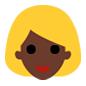 👱🏿 Emoji Pessoa: Pele Escura E Cabelo Louro na Microsoft Windows 10.