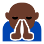 Emoji 🙏🏿 Mani Giunte: Carnagione Scura su Microsoft Windows 10.