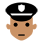 👮🏽 Emoji Policial: Pele Morena na Microsoft Windows 10.
