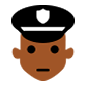 👮🏾 Emoji Policial: Pele Morena Escura na Microsoft Windows 10.