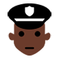 👮🏿 Emoji Agente De Policía: Tono De Piel Oscuro en Microsoft Windows 10.