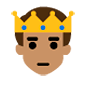 🤴🏽 Emoji Príncipe: Pele Morena na Microsoft Windows 10.