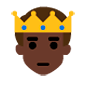 🤴🏿 Emoji Príncipe: Pele Escura na Microsoft Windows 10.