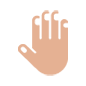 Emoji 🤚🏼 Dorso Mano Alzata: Carnagione Abbastanza Chiara su Microsoft Windows 10.