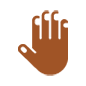 Emoji 🤚🏾 Dorso Mano Alzata: Carnagione Abbastanza Scura su Microsoft Windows 10.