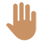 ✋🏽 Emoji erhobene Hand: mittlere Hautfarbe Microsoft Windows 10.