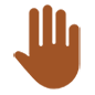 ✋🏾 Emoji Mão Levantada: Pele Morena Escura na Microsoft Windows 10.