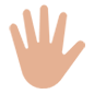🖐🏼 Emoji Mão Aberta Com Os Dedos Separados: Pele Morena Clara na Microsoft Windows 10.
