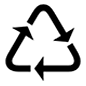 Símbolo de reciclaje de materiales generales. Microsoft Windows 10.