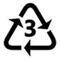Emoji ♵ Simbolo di riciclaggio della plastica tipo -3 su Microsoft Windows 10.