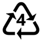 Emoji ♶ Simbolo di riciclaggio della plastica tipo -4 su Microsoft Windows 10.