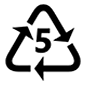 Émoji ♷ Symbole de recyclage du plastique type-5 sur Microsoft Windows 10.