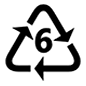 Emoji ♸ Simbolo di riciclaggio della plastica tipo -6 su Microsoft Windows 10.