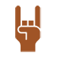 🤘🏾 Emoji Saudação Do Rock: Pele Morena Escura na Microsoft Windows 10.