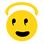 Emoji 😇 Faccina Con Sorriso E Aureola su Microsoft Windows 10.