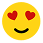 😍 Emoji Rosto Sorridente Com Olhos De Coração na Microsoft Windows 10.