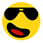 Emoji 😎 Faccina Con Sorriso E Occhiali Da Sole su Microsoft Windows 10.