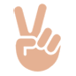 ✌🏼 Emoji Mano Con Señal De Victoria: Tono De Piel Claro Medio en Microsoft Windows 10.
