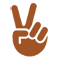 ✌🏾 Emoji Mão Em V De Vitória: Pele Morena Escura na Microsoft Windows 10.