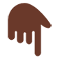 👇🏿 Emoji nach unten weisender Zeigefinger: dunkle Hautfarbe Microsoft Windows 10.
