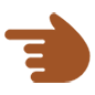 👈🏾 Emoji Dorso Da Mão Com Dedo Indicador Apontando Para A Esquerda: Pele Morena Escura na Microsoft Windows 10.
