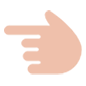 Emoji ☜ Indicatore di direzione a sinistra non colorato su Microsoft Windows 10.