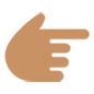 👉🏽 Emoji nach rechts weisender Zeigefinger: mittlere Hautfarbe Microsoft Windows 10.