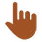👆🏾 Emoji nach oben weisender Zeigefinger von hinten: mitteldunkle Hautfarbe Microsoft Windows 10.