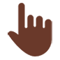 👆🏿 Emoji Dorso Da Mão Com Dedo Indicador Apontando Para Cima: Pele Escura na Microsoft Windows 10.