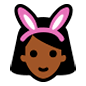 👯🏾 Emoji Personas Con Orejas De Conejo: Tono De Piel Oscuro Medio en Microsoft Windows 10.