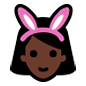 👯🏿 Emoji Personas Con Orejas De Conejo: Tono De Piel Oscuro en Microsoft Windows 10.