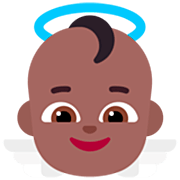 👼🏾 Emoji Bebé ángel: Tono De Piel Oscuro Medio en Microsoft Windows 11 22H2.