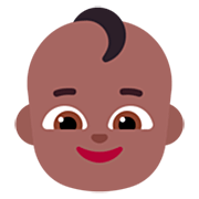 👶🏾 Emoji Bebé: Tono De Piel Oscuro Medio en Microsoft Windows 11 22H2.