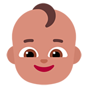 👶🏽 Emoji Bebé: Tono De Piel Medio en Microsoft Windows 11 22H2.