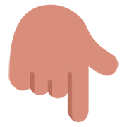 👇🏽 Emoji nach unten weisender Zeigefinger: mittlere Hautfarbe Microsoft Windows 11 22H2.